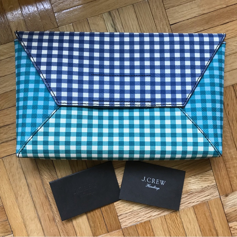 J. Crew Gingham Print Clutch